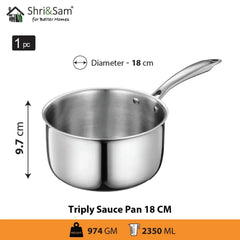 Stainless Steel Bharat Triply Sauce Pan