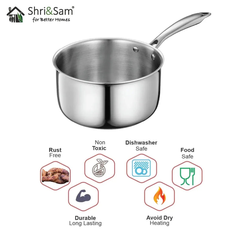 Stainless Steel Bharat Triply Sauce Pan
