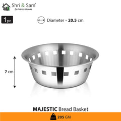 Stainless Steel Bread Basket Majestic