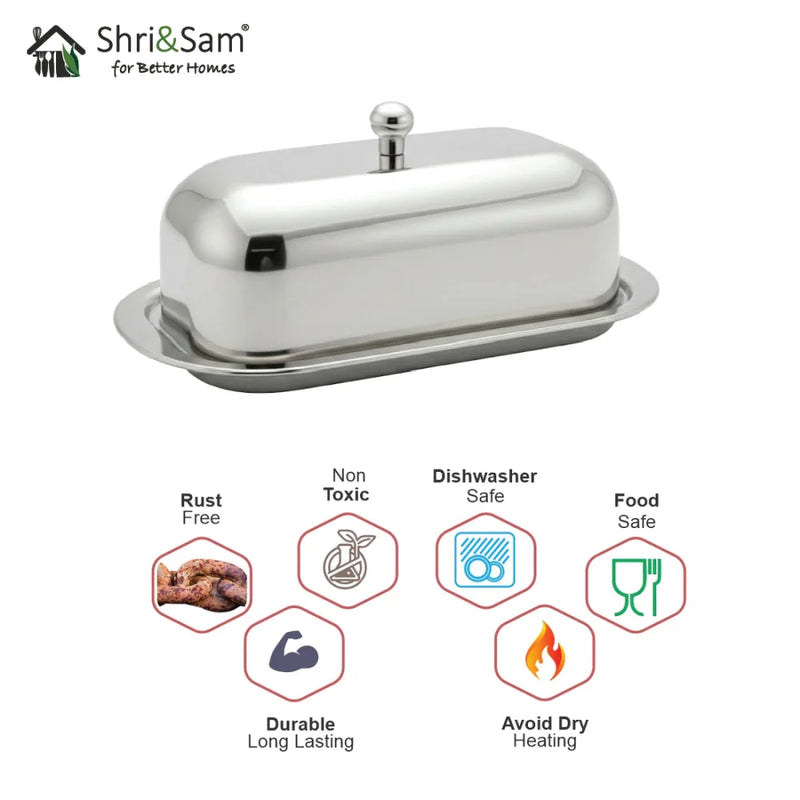 Stainless Steel Butter Dish with Lid