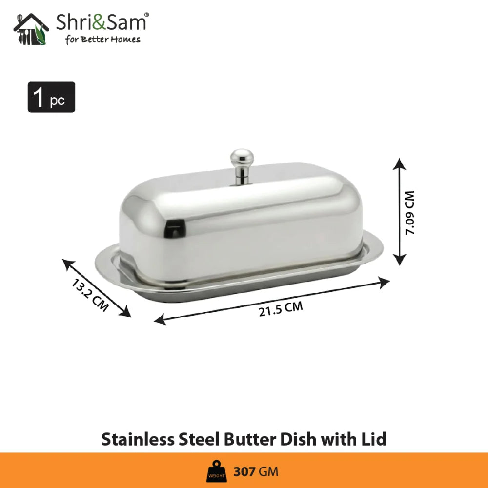 Stainless Steel Butter Dish with Lid