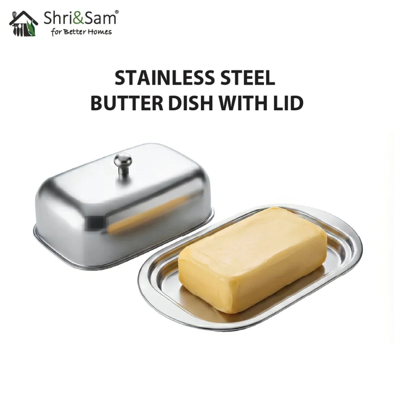 Stainless Steel Butter Dish with Lid