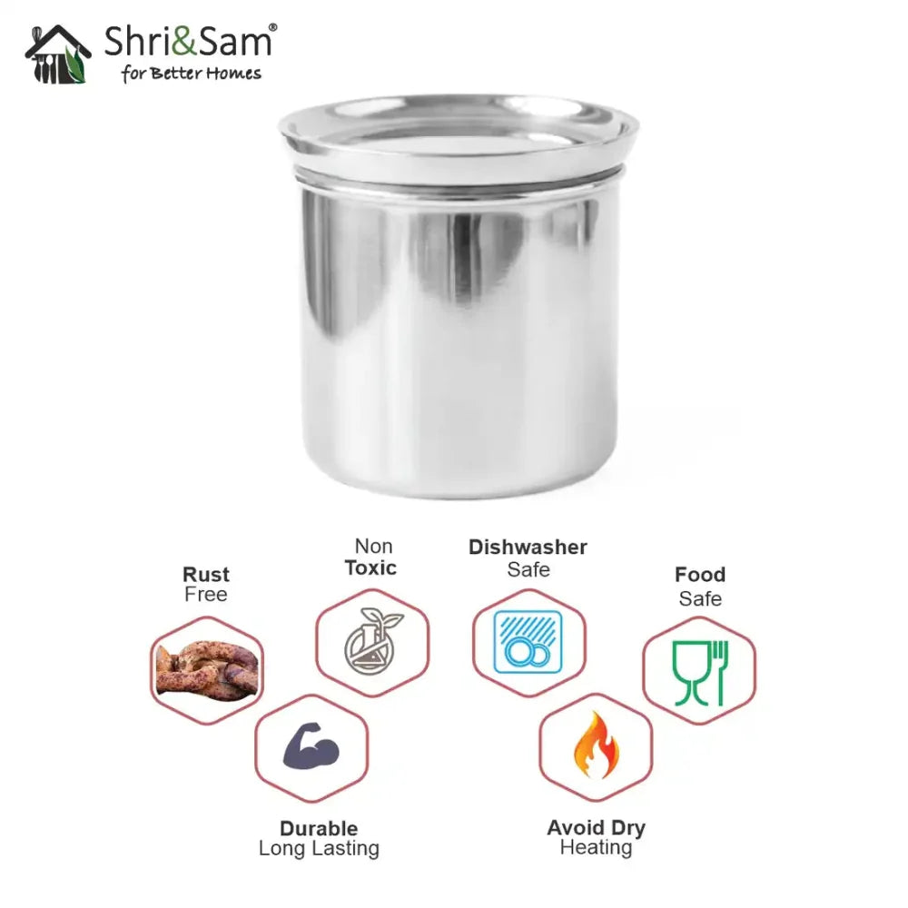 Stainless Steel Canister with Air-Tight SS Lid – Premium Storage Container