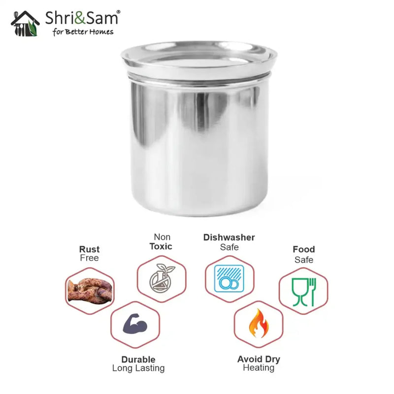 Stainless Steel Canister with Air-Tight SS Lid – Premium Storage Container