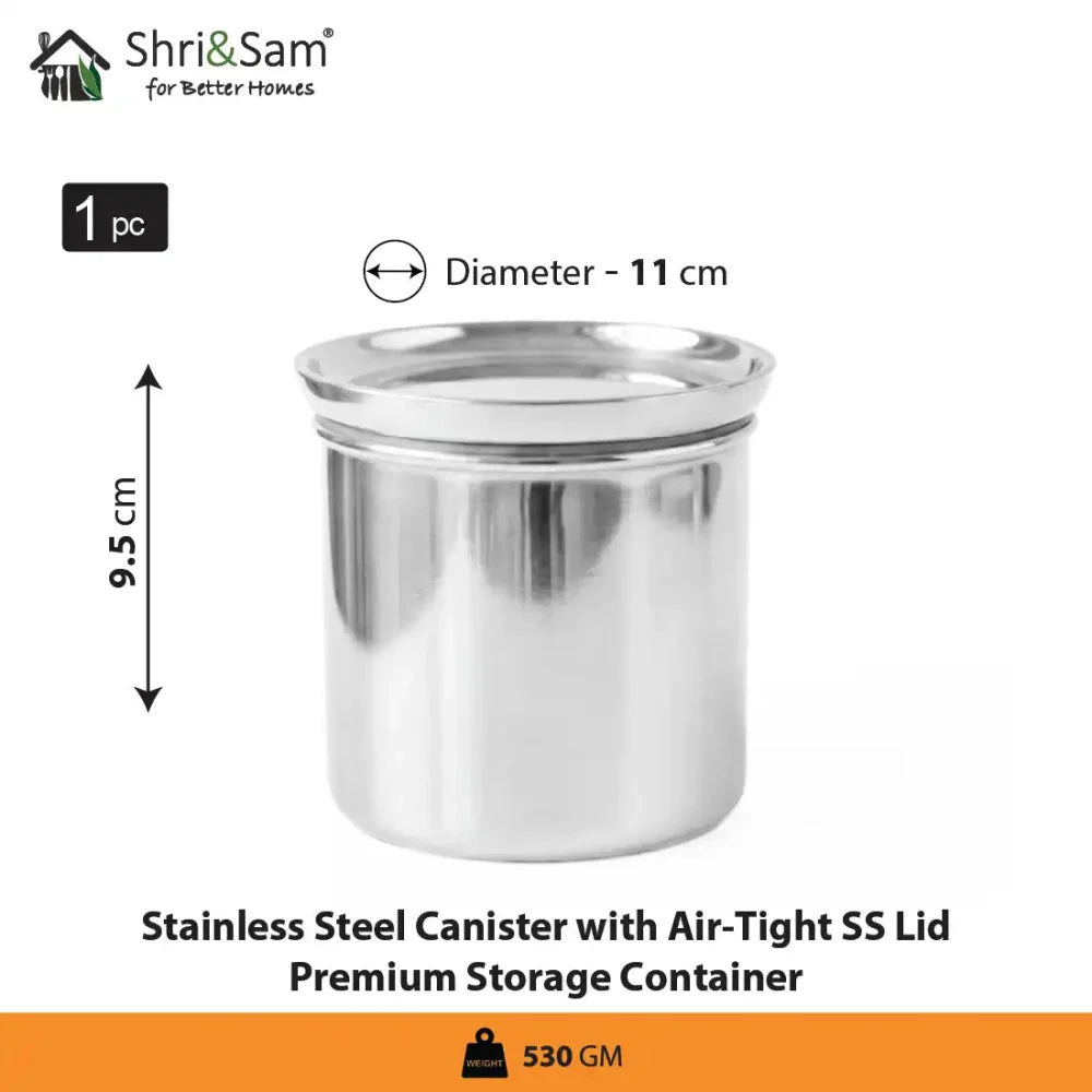 Stainless Steel Canister with Air-Tight SS Lid – Premium Storage Container