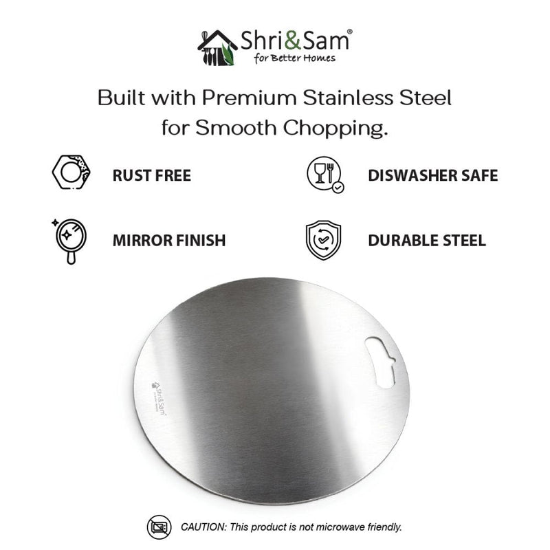 Stainless Steel Circular Chopping Board