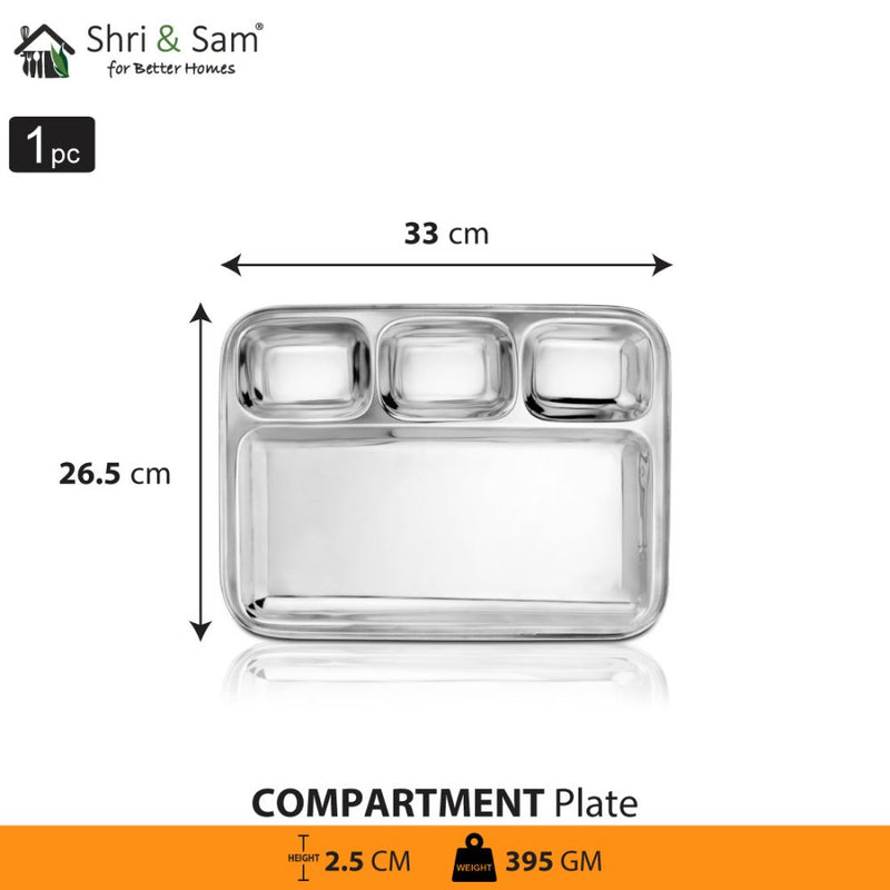 Stainless Steel Compartment Plate