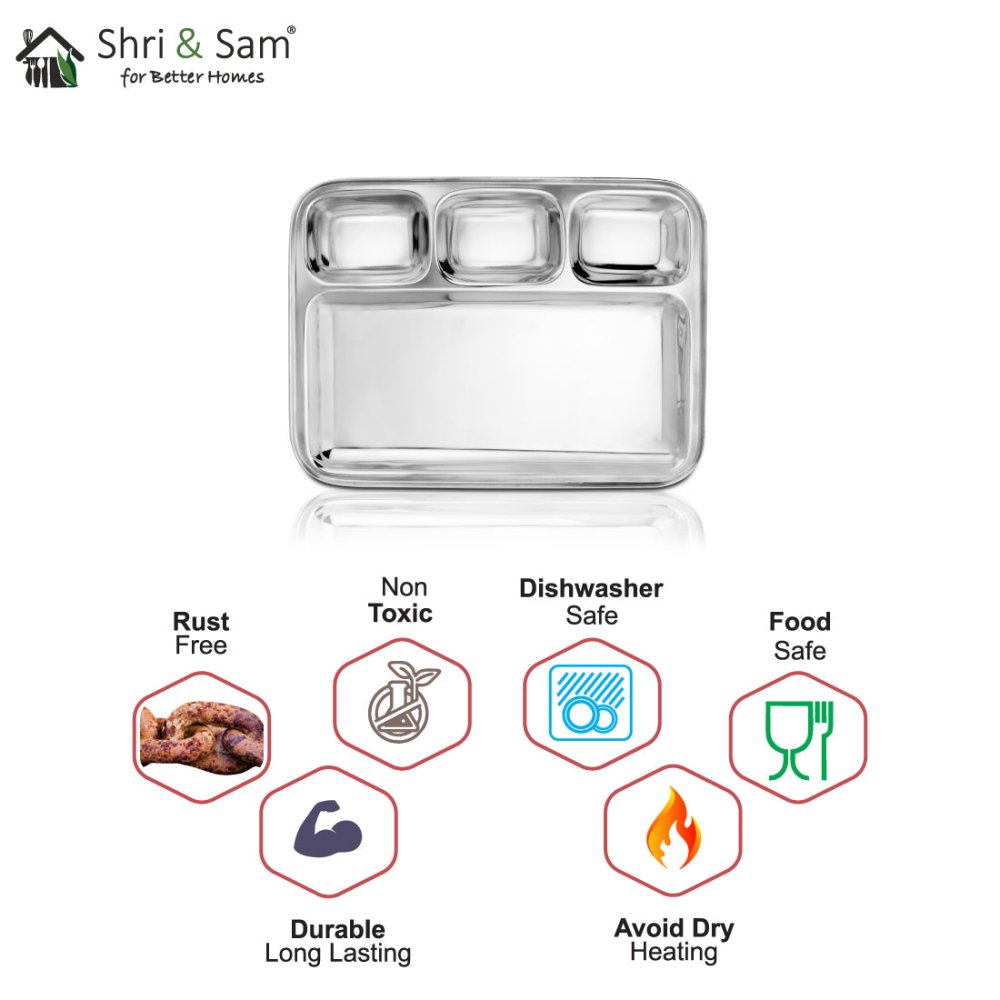 Stainless Steel Compartment Plate