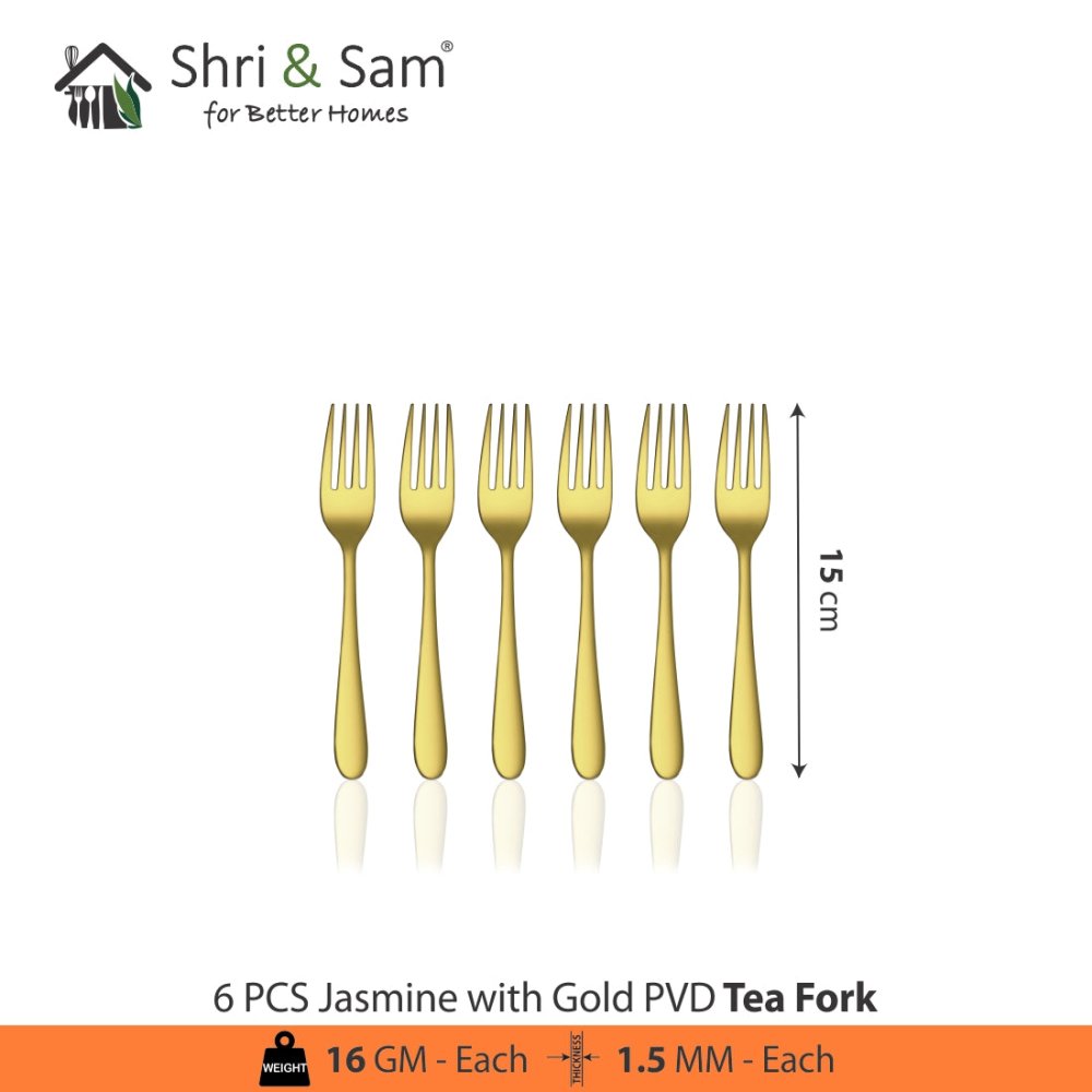 Stainless Steel Cutlery with Gold PVD Coating Jasmine