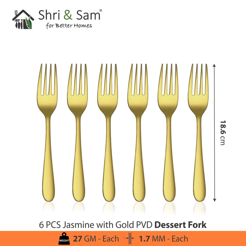Stainless Steel Cutlery with Gold PVD Coating Jasmine
