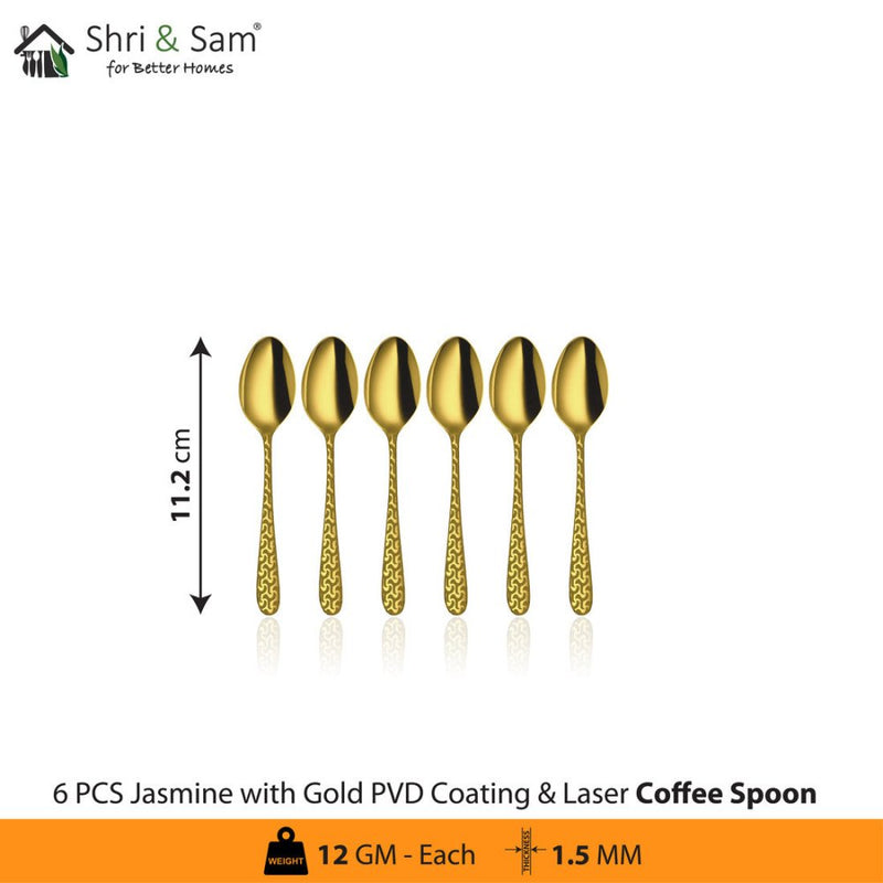 Stainless Steel Cutlery with Gold PVD Coating & Laser 1 Jasmine
