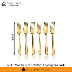 Stainless Steel Monika Cutlery with Gold PVD Coating