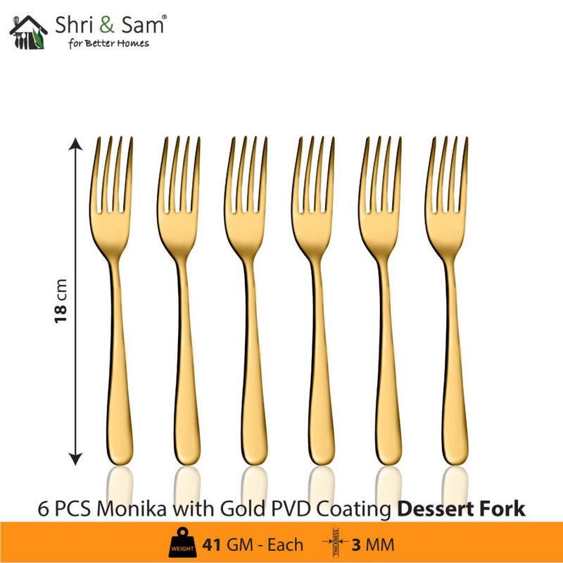 Stainless Steel Monika Cutlery with Gold PVD Coating