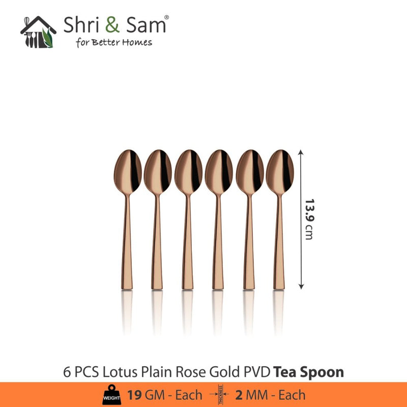 Stainless Steel Cutlery with Rose Gold PVD Coating Lotus Plain