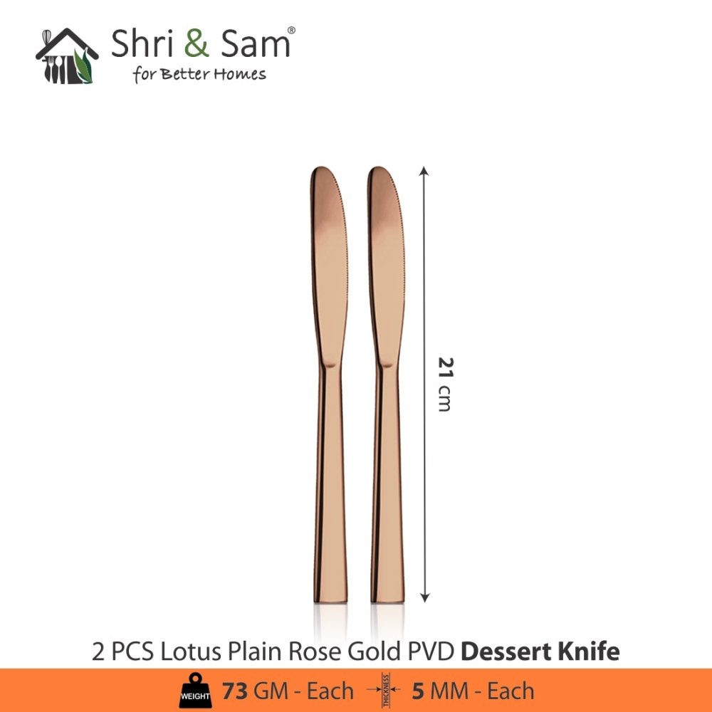 Stainless Steel Cutlery with Rose Gold PVD Coating Lotus Plain