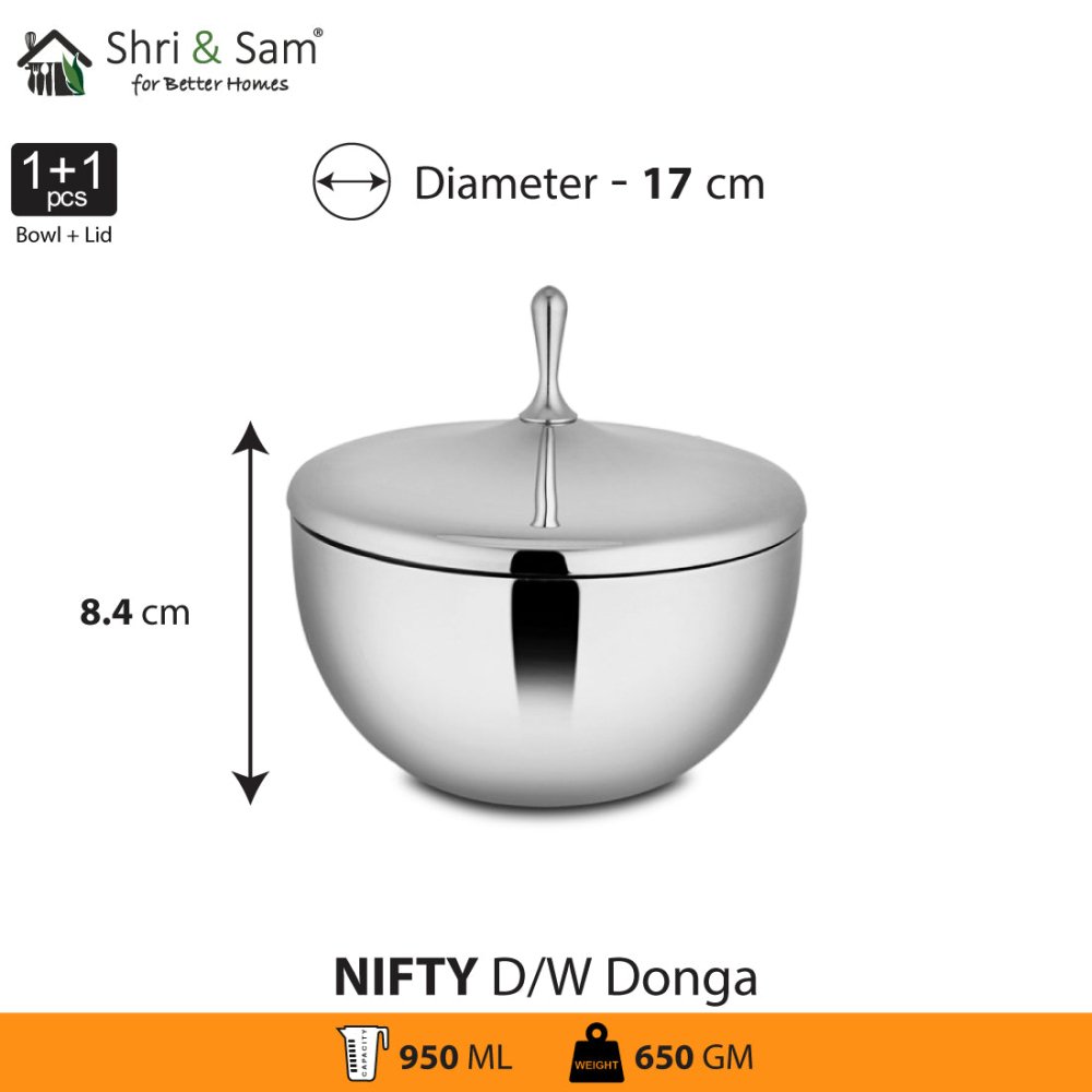 Stainless Steel Double Wall Donga Nifty