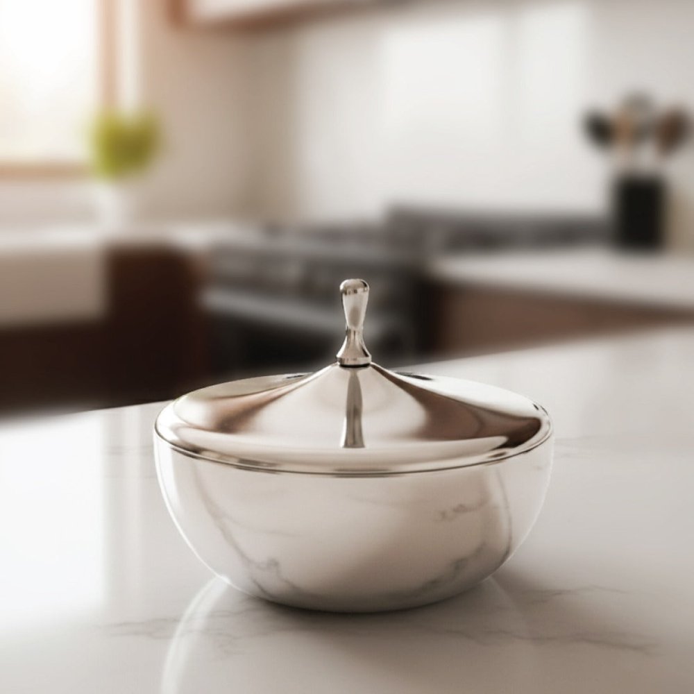 Stainless Steel Double Wall Serving Donga - 19 CM