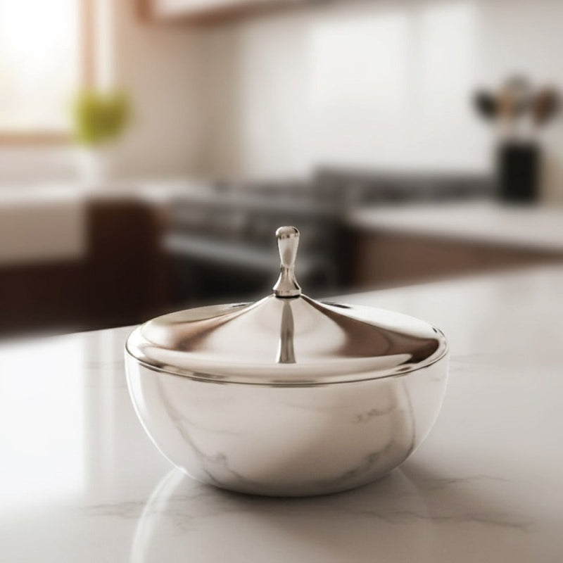 Stainless Steel Double Wall Serving Donga - 19 CM