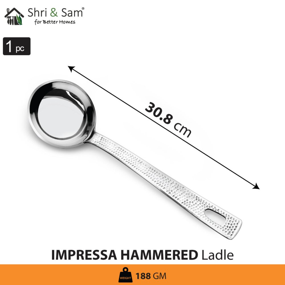 Stainless Steel Ladle Impressa Hammered