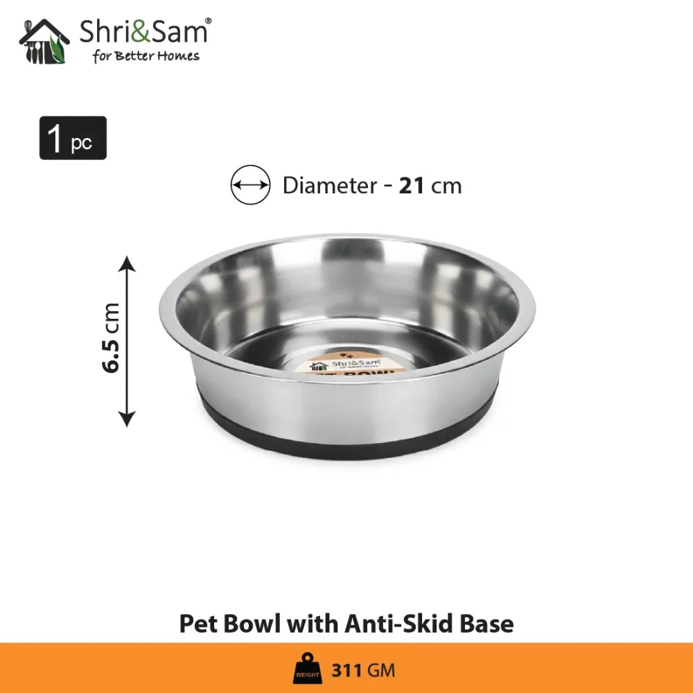 Stainless Steel Pet Bowl with Anti-Skid Base