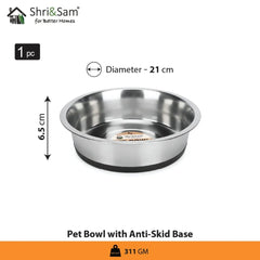 Stainless Steel Pet Bowl with Anti-Skid Base