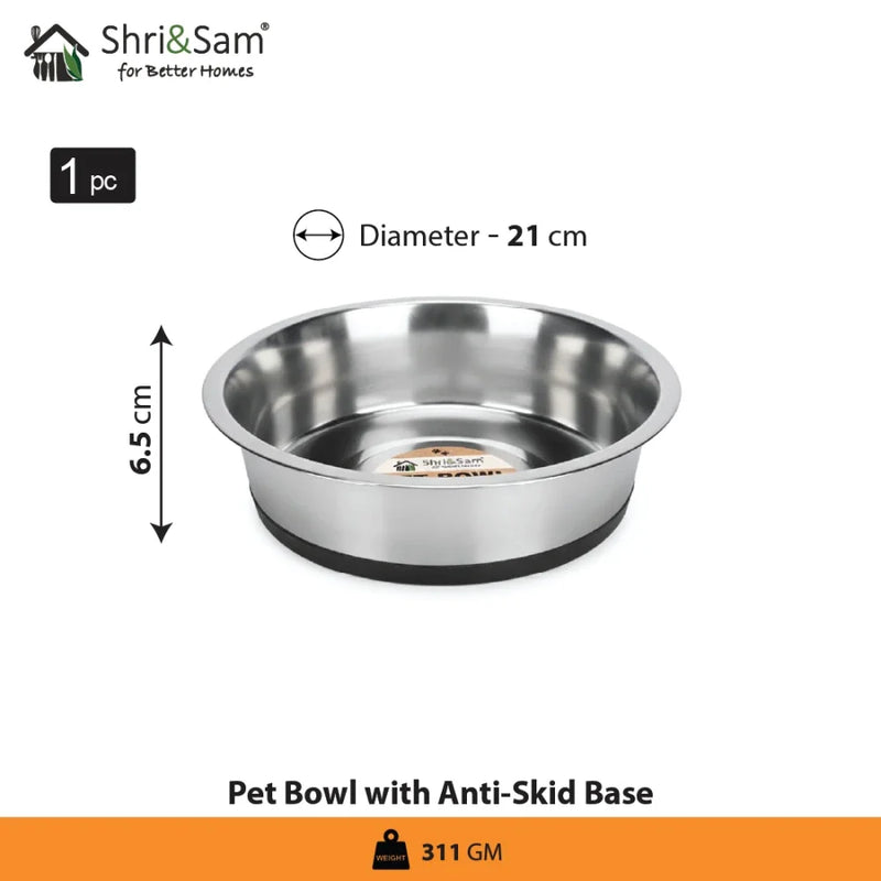 Stainless Steel Pet Bowl with Anti-Skid Base