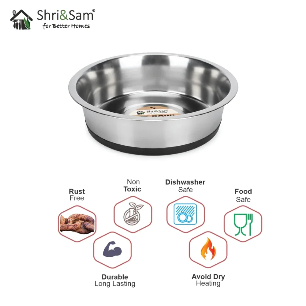 Stainless Steel Pet Bowl with Anti-Skid Base