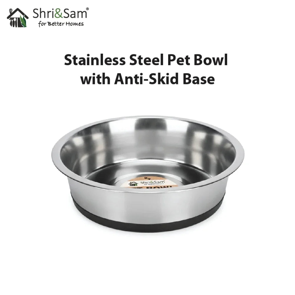 Stainless Steel Pet Bowl with Anti-Skid Base