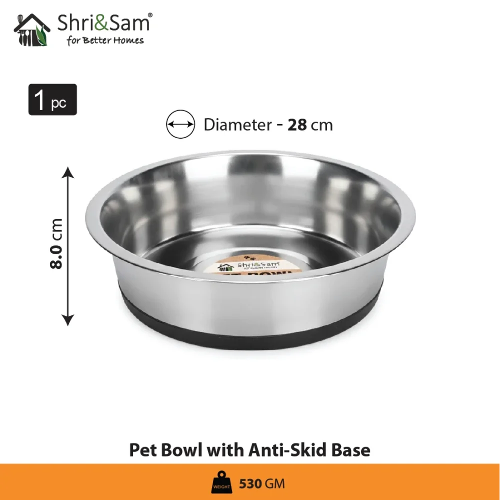 Stainless Steel Pet Bowl with Anti-Skid Base