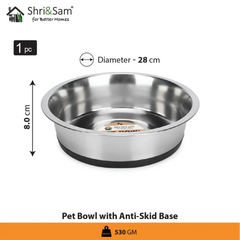 Stainless Steel Pet Bowl with Anti-Skid Base