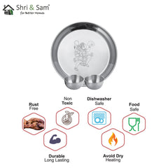 Stainless Steel Pooja Thali Set Hanuman