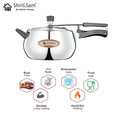 Stainless Steel Triply Bharat Belly Pressure Cooker
