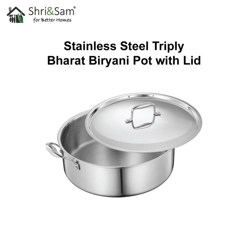 Stainless Steel Triply Bharat Biryani Pot with Lid
