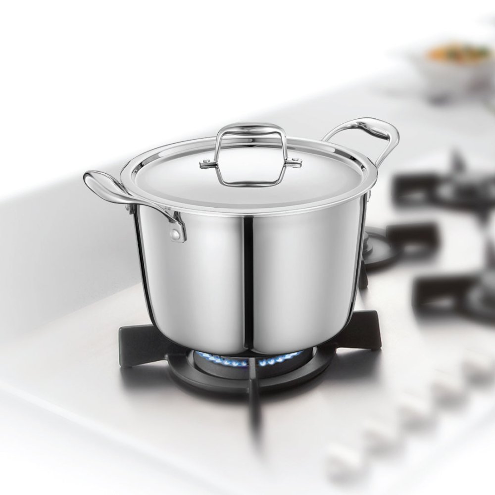 Stainless Steel Triply Bharat Casserole in Taper Shape