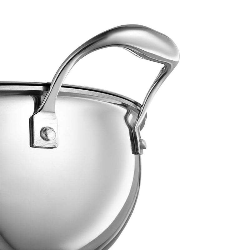 Stainless Steel Triply Bharat Extra Deep Kadhai with SS Lid
