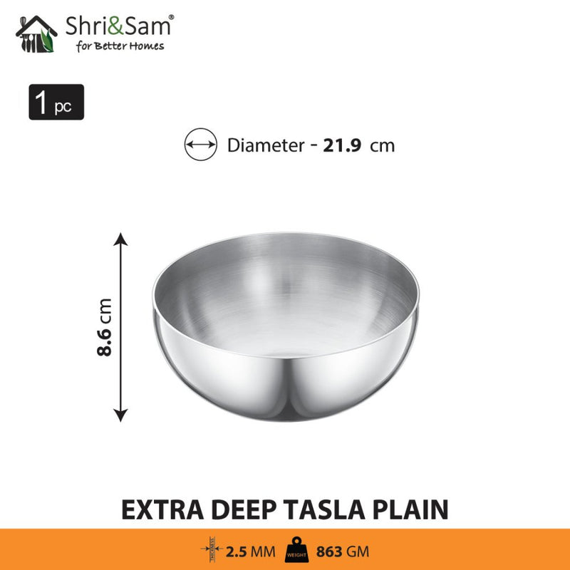 Stainless Steel Triply Bharat Extra Deep Tasla
