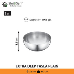 Stainless Steel Triply Bharat Extra Deep Tasla
