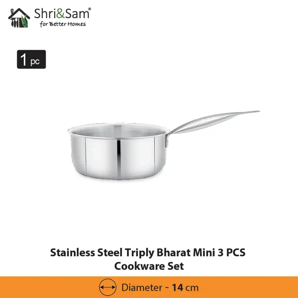 Stainless Steel Triply Bharat Mini 3 PCS Cookware Set