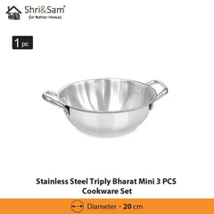 Stainless Steel Triply Bharat Mini 3 PCS Cookware Set