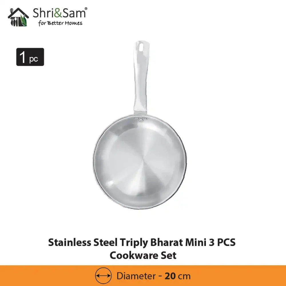 Stainless Steel Triply Bharat Mini 3 PCS Cookware Set