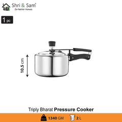 Stainless Steel Triply Bharat Pressure Cooker