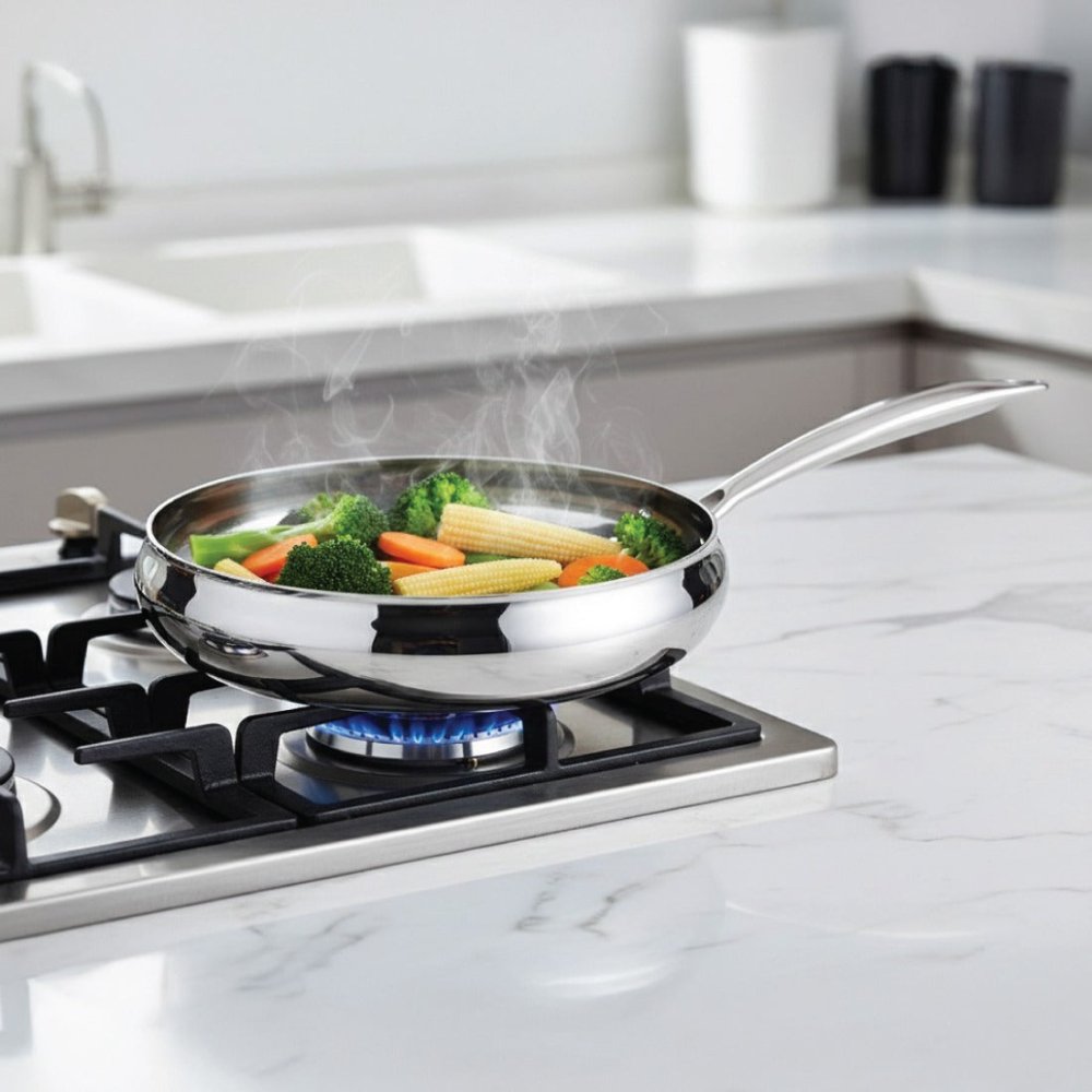 Stainless Steel Triply Bharat Tossing Fry Pan