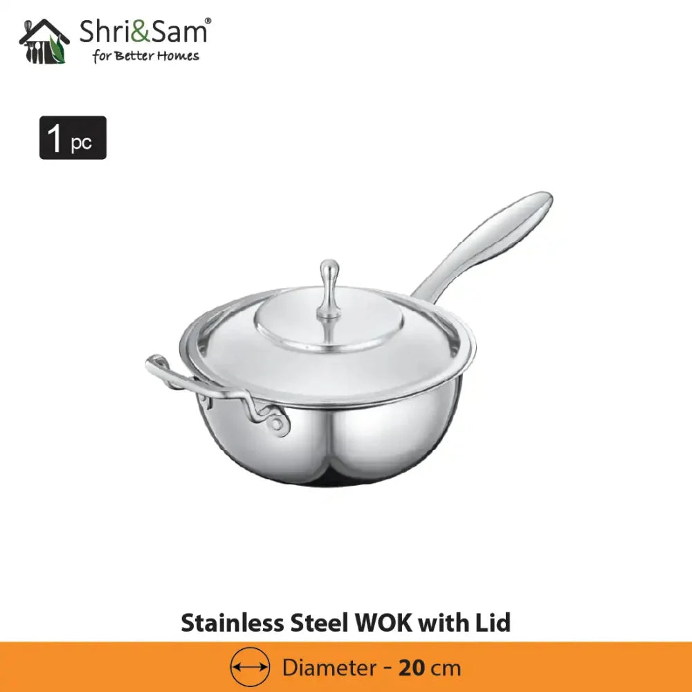 Stainless Steel WOK with Lid