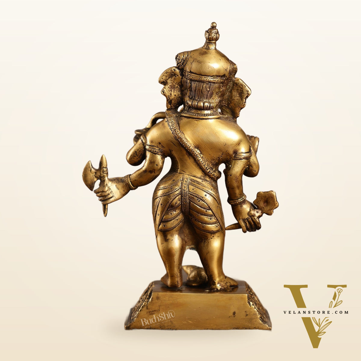Standing Brass Ganesha Idol | 12.5-inch Height