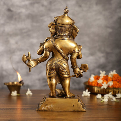 Standing Brass Ganesha Idol | 12.5-inch Height