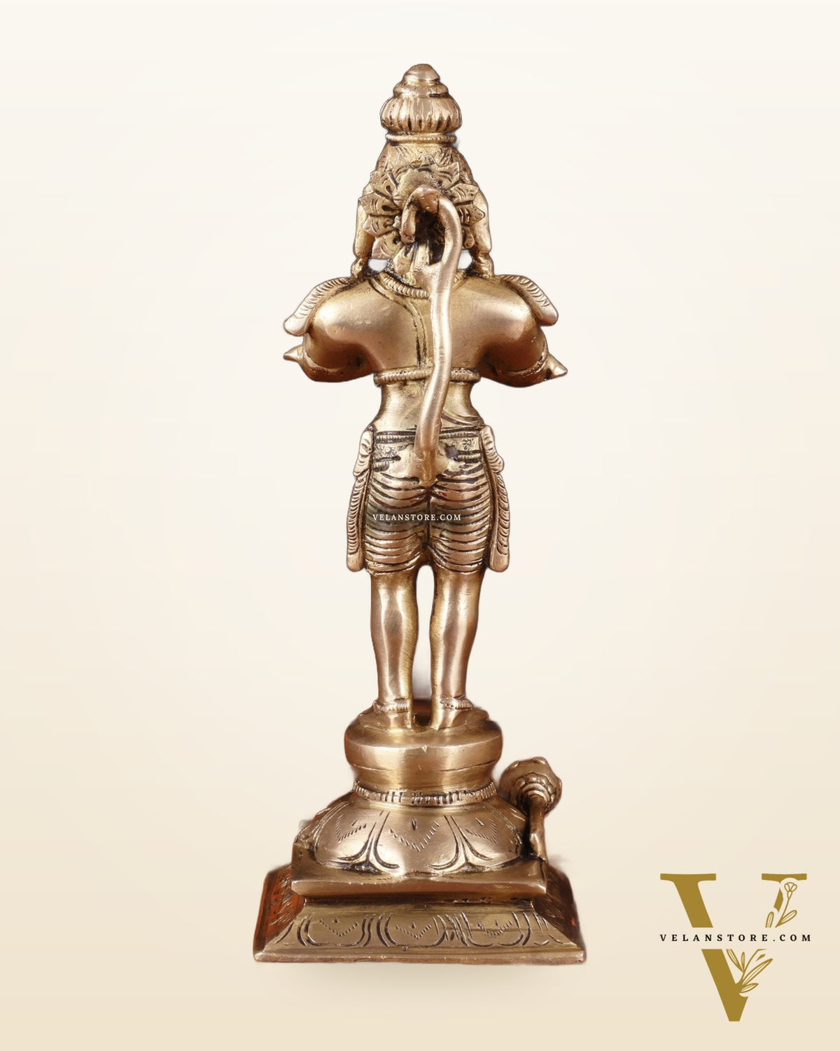Standing Brass Lord Hanuman in Namaste Anjali Mudra – 9 Inch