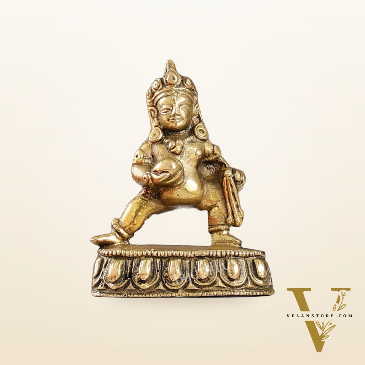 Standing Kubera Brass Idol | Wealth God | 3" Height