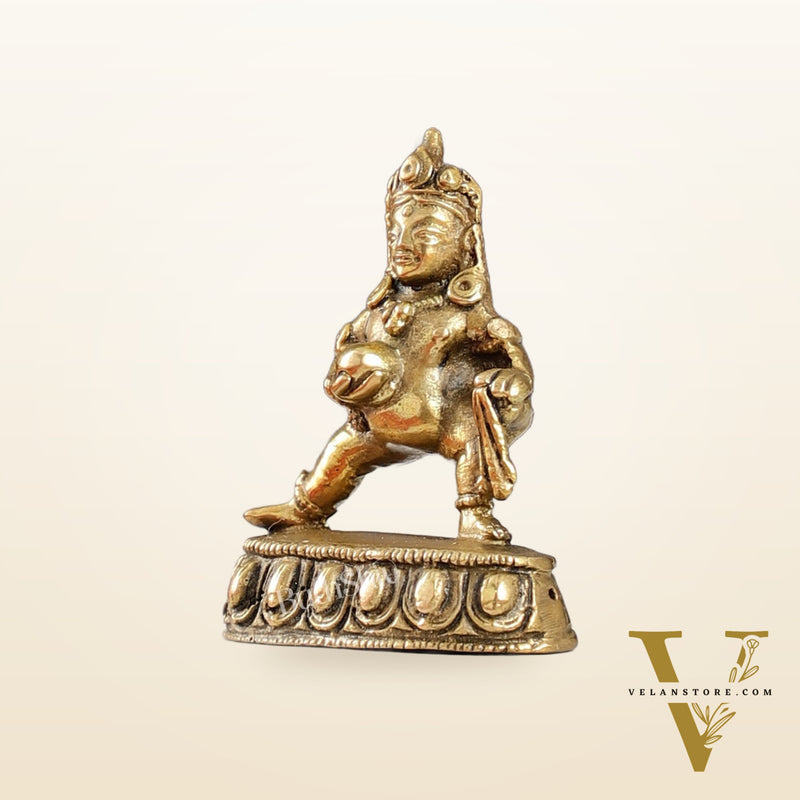 Standing Kubera Brass Idol | Wealth God | 3" Height