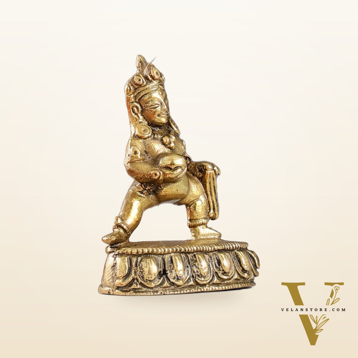 Standing Kubera Brass Idol | Wealth God | 3" Height