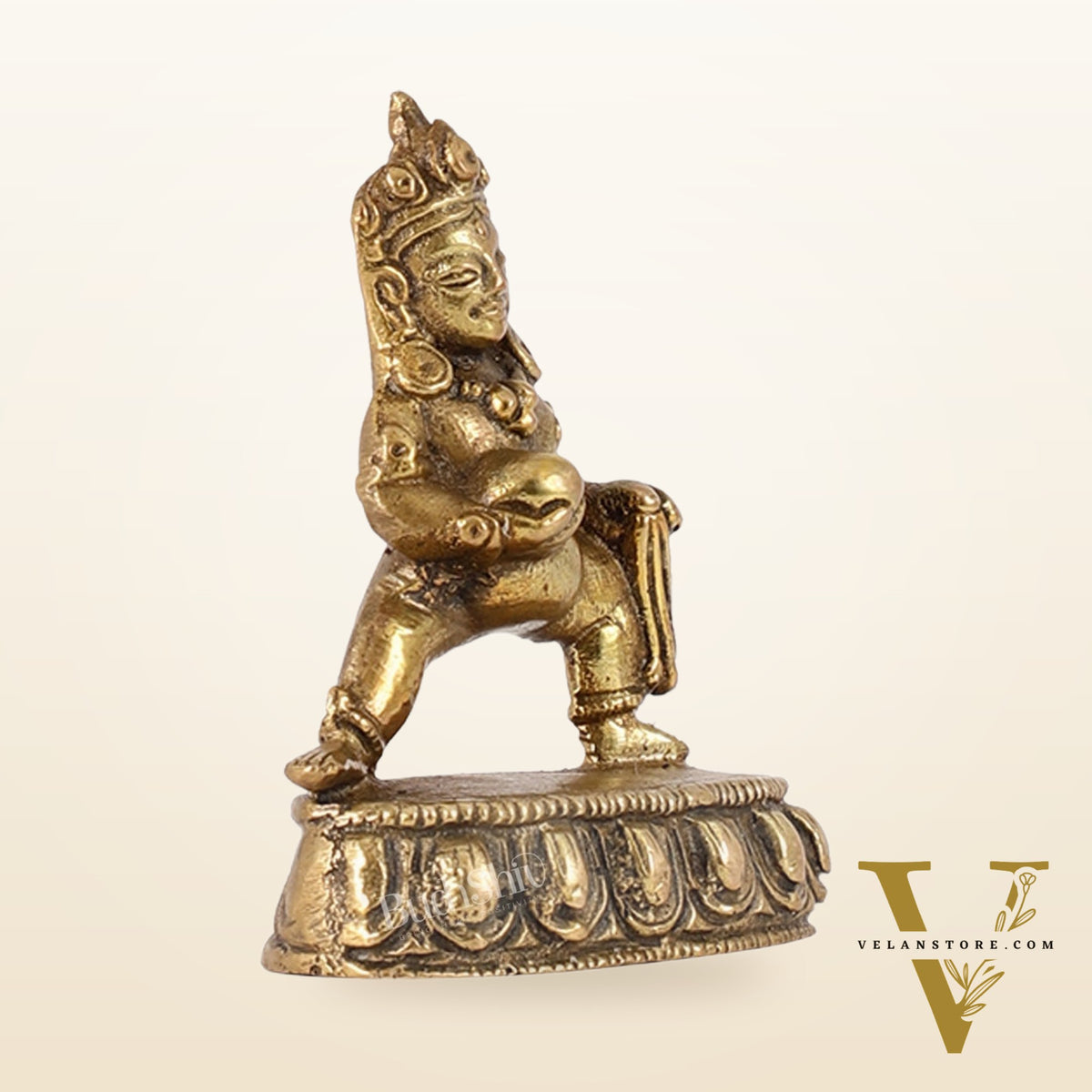 Standing Kubera Brass Idol | Wealth God | 3" Height